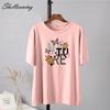 Shellsuning Vintage Graphic Harajuku Trička s potiskem Dámské 100% bavlna O Krátký rukáv Měkké trička Dámská Jednoduchá estetická trička