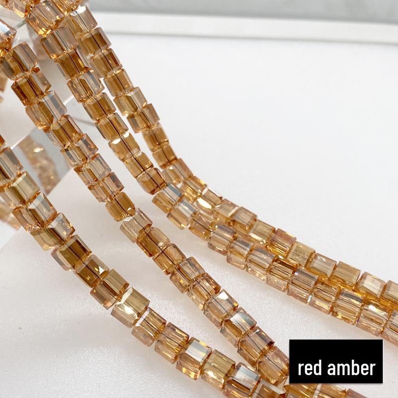 Multi-Faceted Crystal Glass Square Beads: 4/6/8mm Sugar Cubes for DIY Jewelry, Loose Beading with Holes