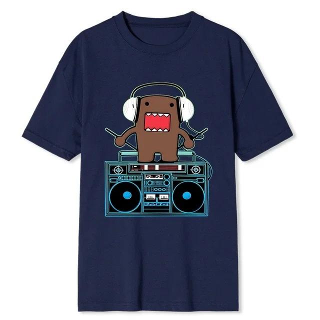 Ladies' Short Sleeved Cotton Economy T-shirt Humorous Domo KunDJ Domo Fashion Printed Short Sleeved Shirt Unisex Tees