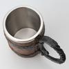 2026+ Drinking Mug Sealed Simulation Log Double Stainless Steel Mug Gift Home Cup Wood Color