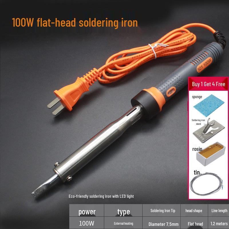 Eco-Friendly Industrial Grade Soldering Iron with Light, 80/100/150W Hot Stamping External Heating and Knife Tip