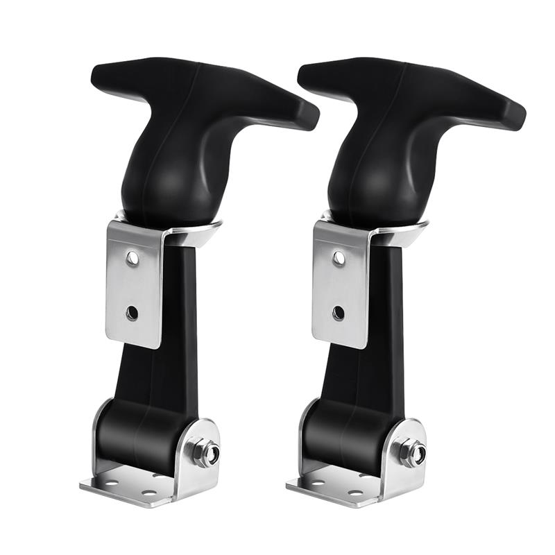 

2 Pcs T-Handle Hasp Latch Curved T Handle Stainless Steel Rubber Latch Draw Tool Box Cooler Door Catch Hasp Hood Hardware Truck
