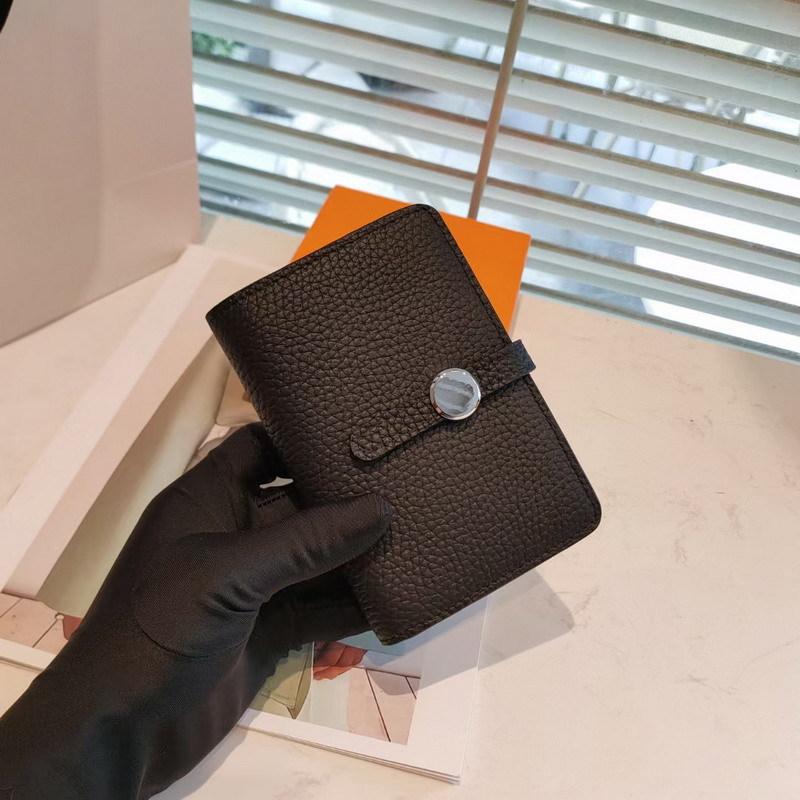 

Кошельки женские средней длины из натуральной кожи, роскошный первый слой кошелька из коровьей кожи, высококачественный держатель для карт с застежкой-защелкой чёрный