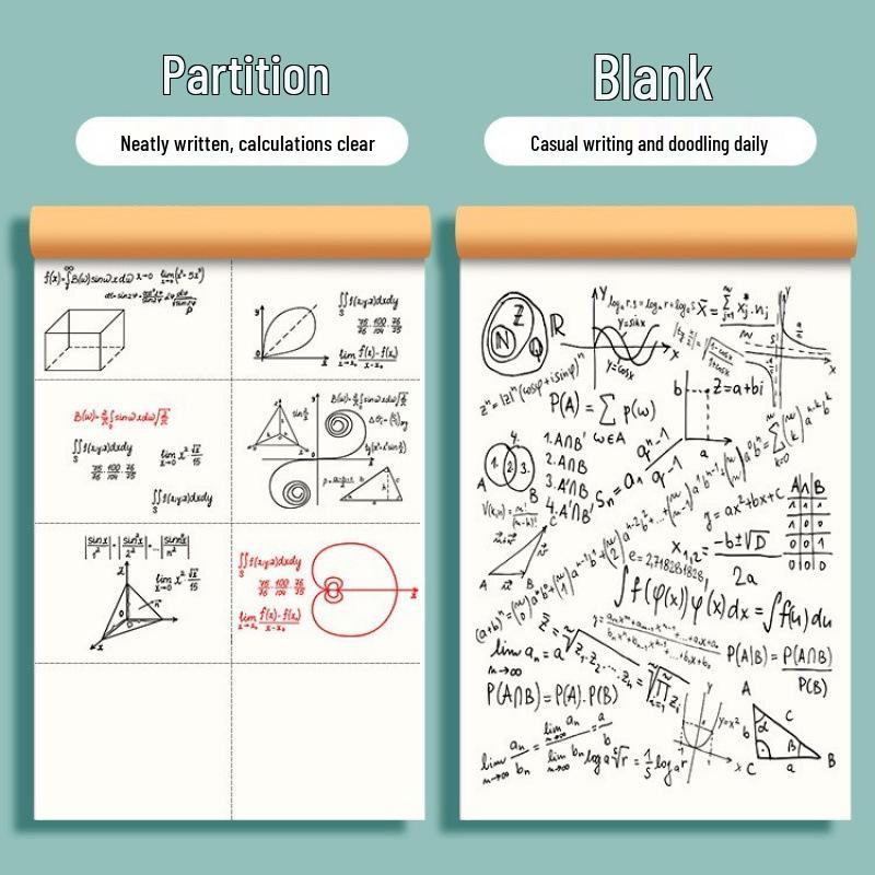 Thick Sectioned Draft Notebook with Cowhide Cover for Postgrad Exam Calculations