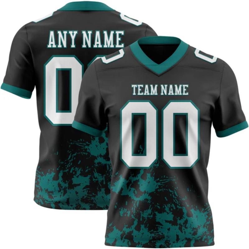 Custom Graffiti Style American Football Jersey Personalized Diy Team Name Number V Neck Breathable Sport Uniform For Men Women