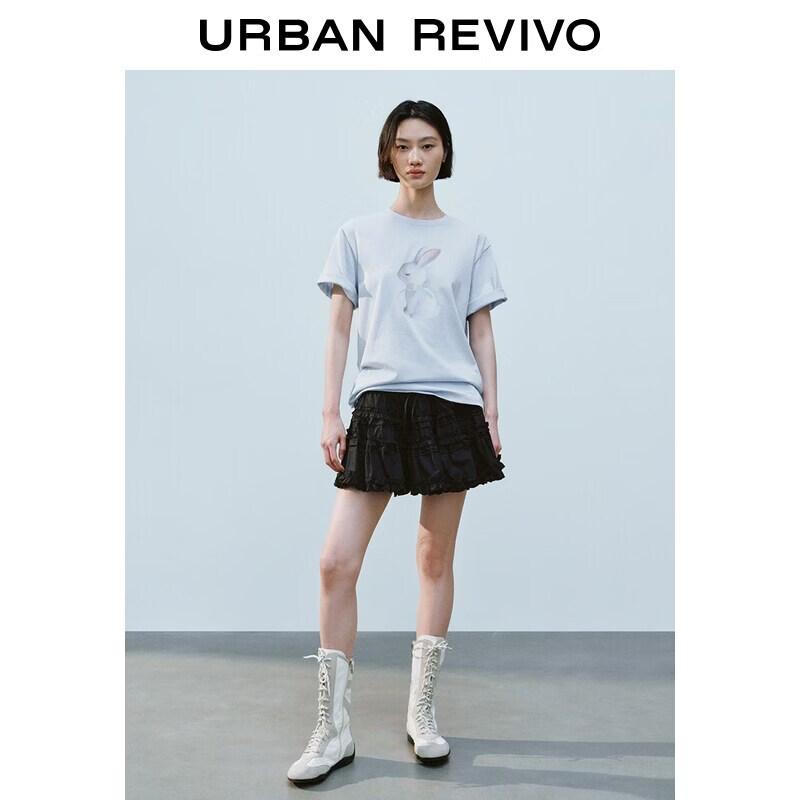 UR2026 Women s Summer Rabbit Print Cotton T-shirt XL