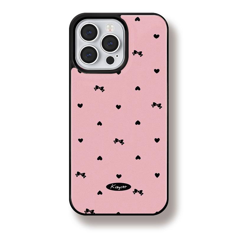 

Чехол для iPhone 16, 15, 14, матовый черный край, совместимый и подходит для 13/12 promax, черный и розовый, стиль сестер 12PROMAX розовый