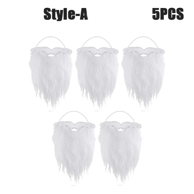 Santa Claus Beard Eight Character Beard Adult Children's Beard White Fake Beard 2025 New Christmas Decoration Prop