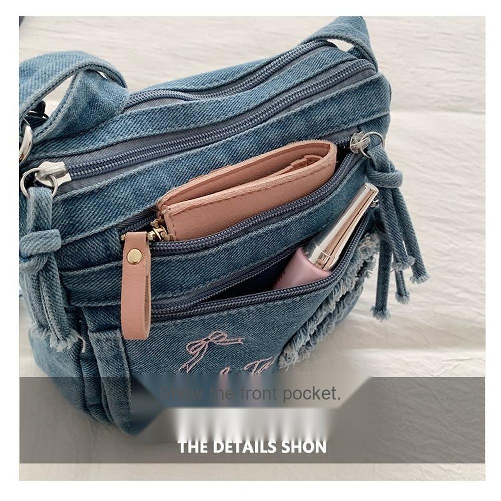 Lightweight Large Capacity Denim Multipurpose Storage Bag for Daily Use