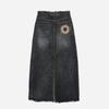 999Hyumeoniti Full Length Denim Skirt (Stone Black)