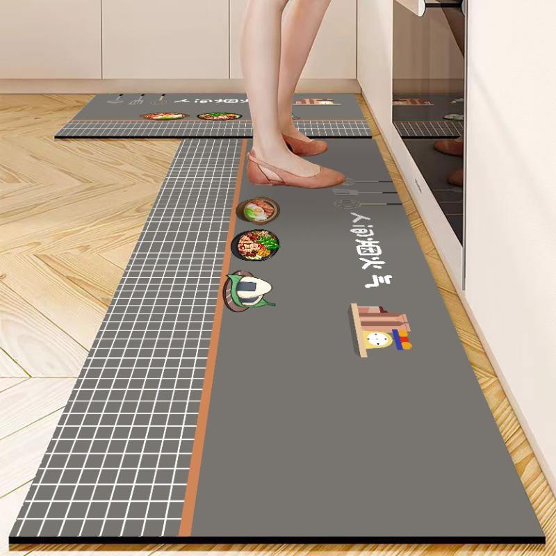 American Retro Kitchen Floor Mat Diatomaceous Mud Absorbent Wipe Bathroom Non-Slip Waterproof Carpet Home Decoration