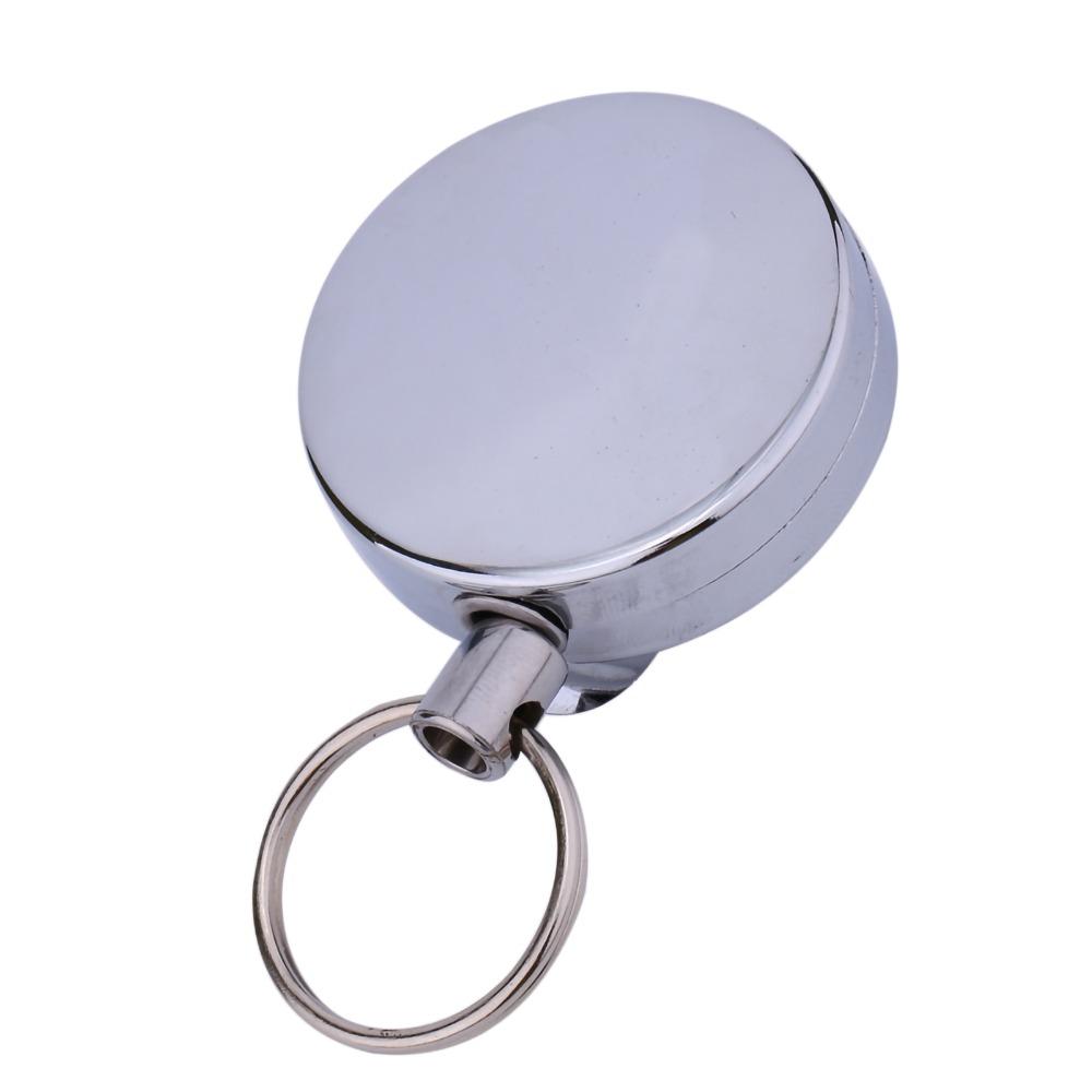2 Pcs 65cm Retractable Pull Chain Metal Retractable Badge Holder Pull Chain Reel  Education Sector