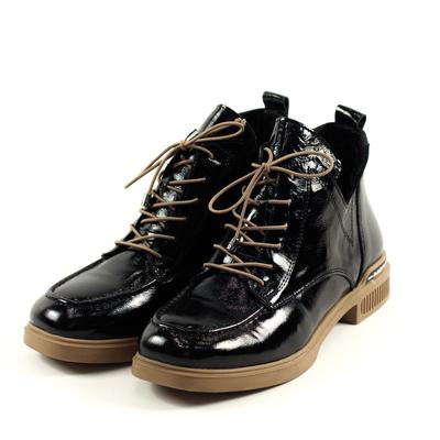 Lacklederstiefel 146704 36 Schwarzbraun demi