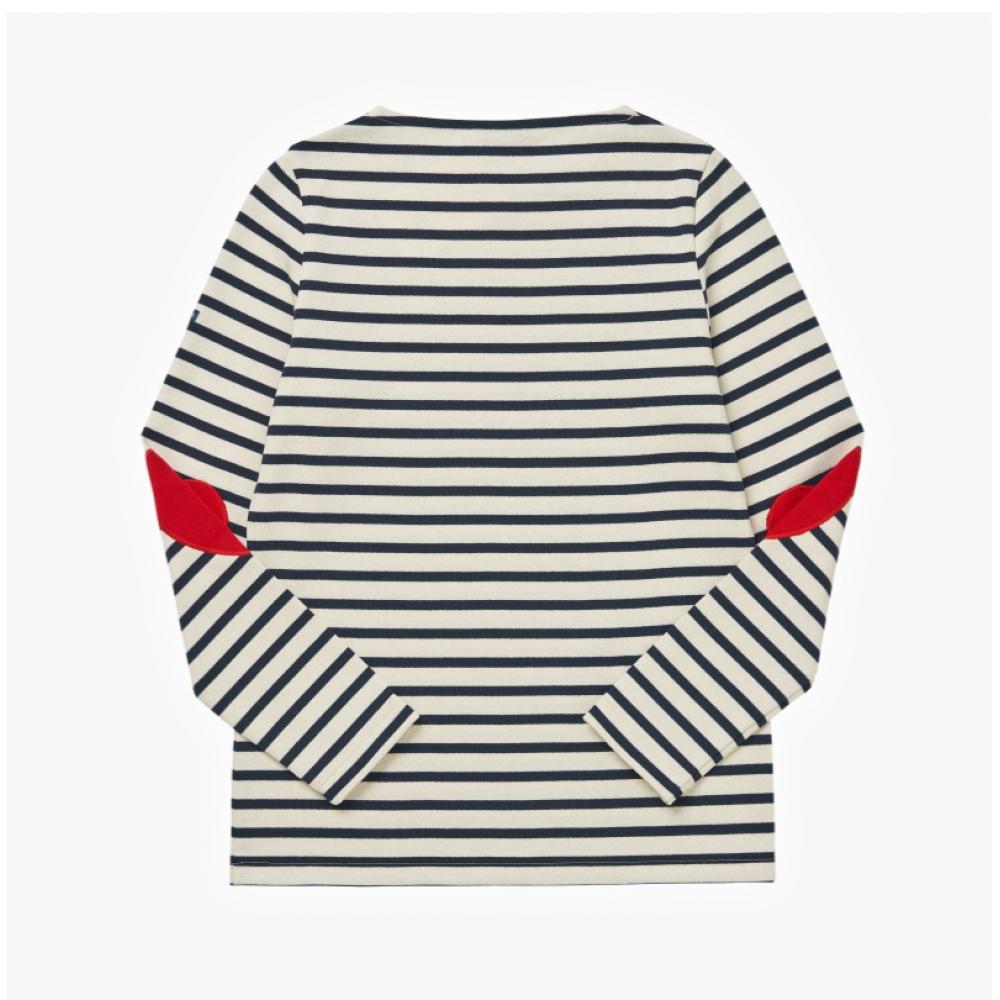 Saint JameS Bojan Stripe Elbow Heart Patch Women S Long Sleeve Tee 8649