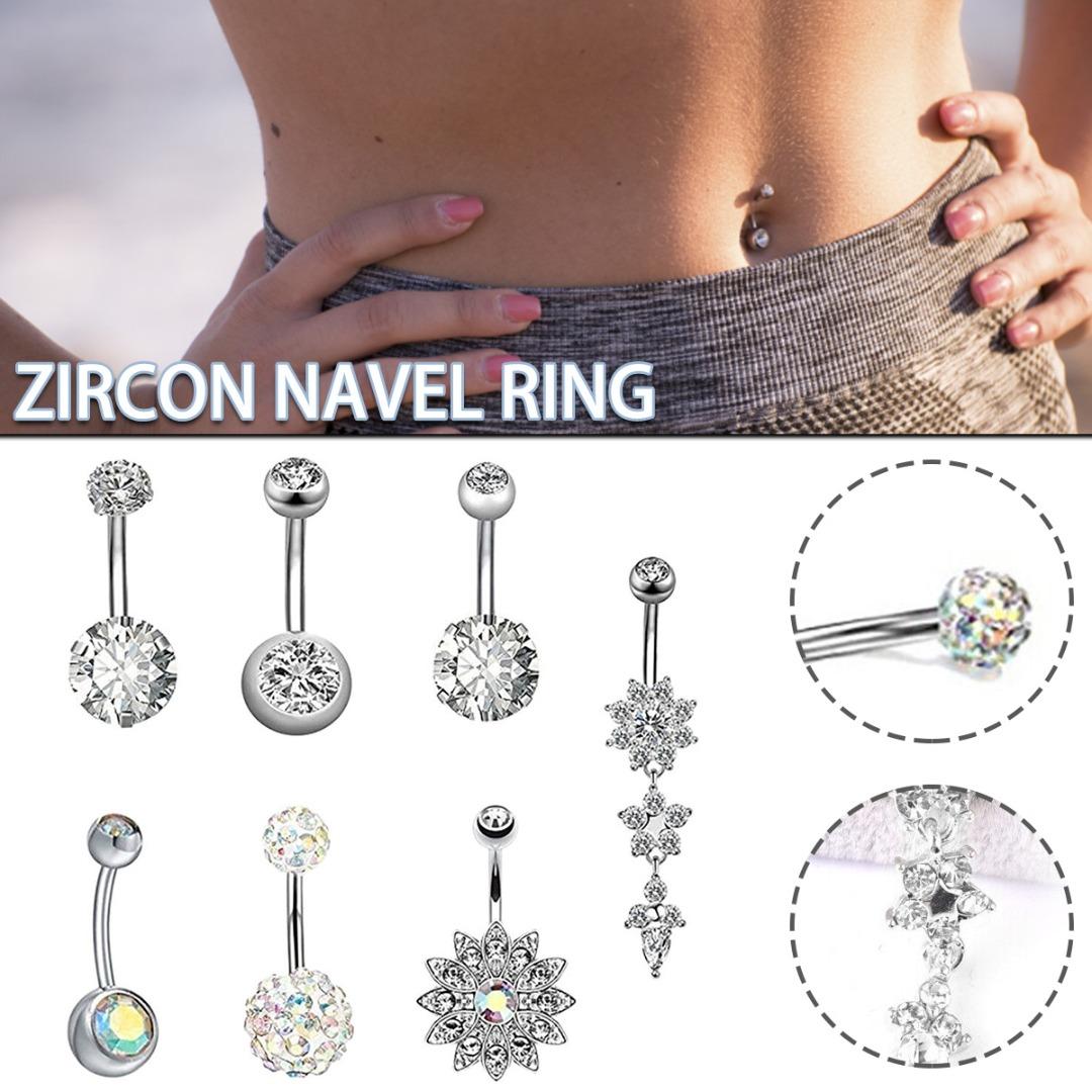 

PDTO 7 шт., кольца из нержавеющей стали для пупка, пирсинг пупка, украшения для тела для женщин