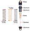 Axial SCX30 Aluminum Shock Absorber Set, 28.5mm with 3 Spring Rates, Full Car Kit for Performance Upgrade