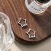 Zirconia Five-Pointed Star Earrings: European & American Style, Exaggerated Hollow-Out Design, Bright Surface Jewelry.