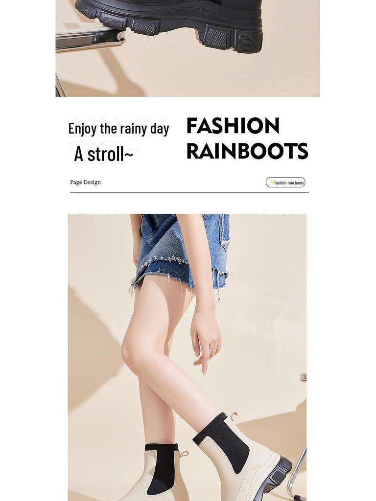 White Mid-Tube Chelsea Boots - British Style, Women's Soft Surface, All-Match, Slip-On.