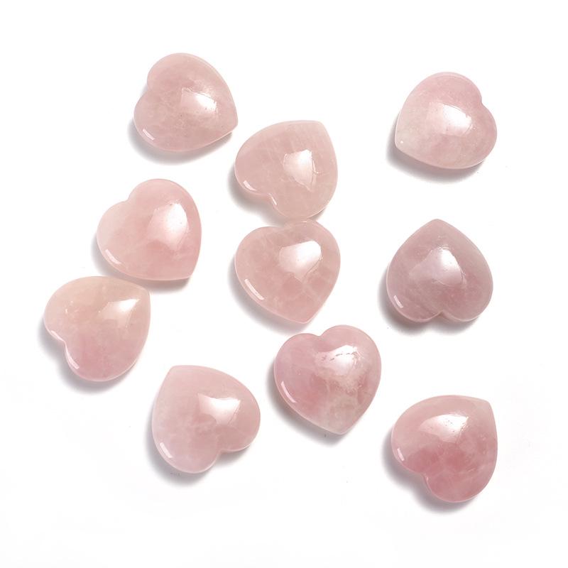 2cm Natural Rose Quartz Heart Crystal Gemstone