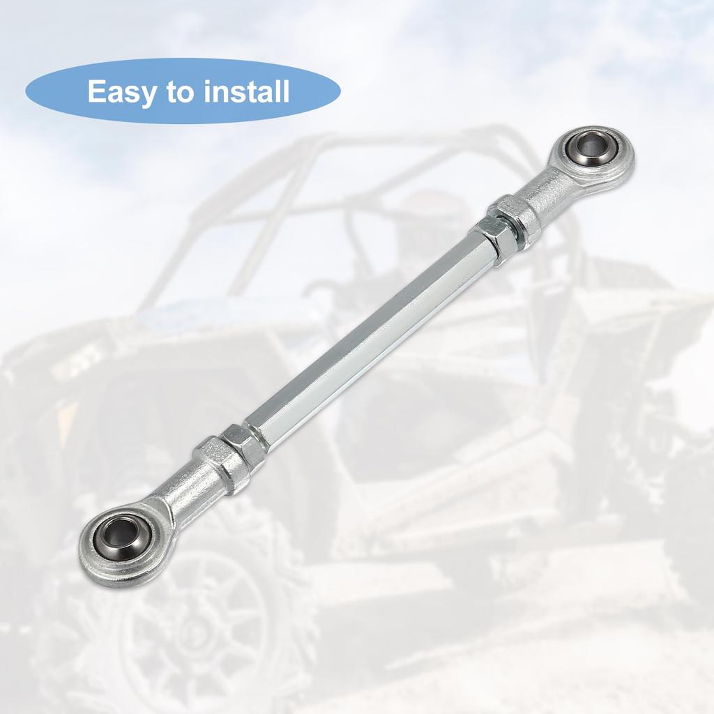 Motoforti M8 Adjustable Steering Tie Rod Ball Joints for 49cc Electric ATV Go Kart Accessories, Silver Tone, 2 Pieces, 140mm