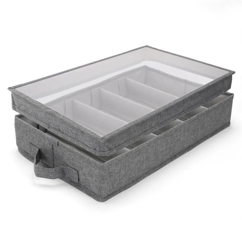 Kitchen Storage Box With Removable Cover Reinforced Handles Stackable Design For Cutlery Office Supplies Jewelry Organizing