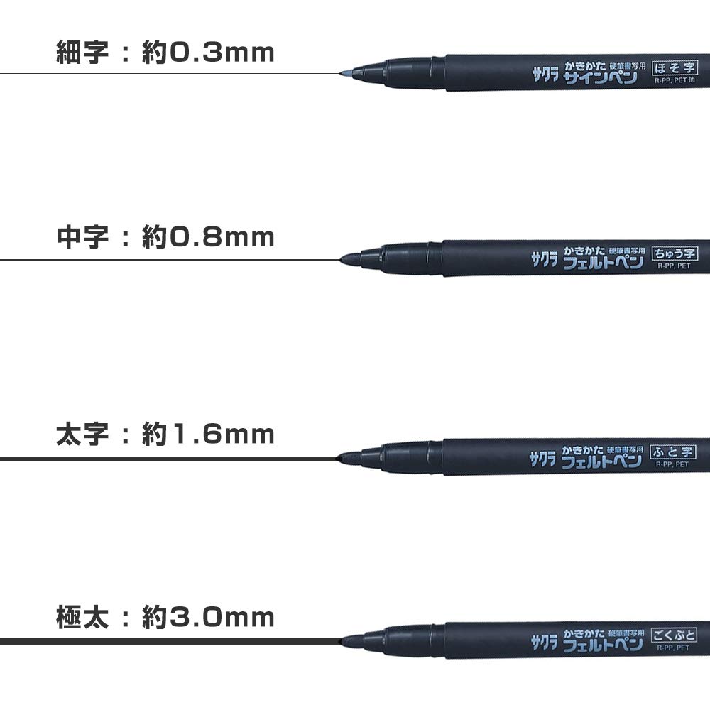 Sakura Craypas Writing Felt Set of and Extra Broad Tips Pens, 4 Fine, Medium, Broad,