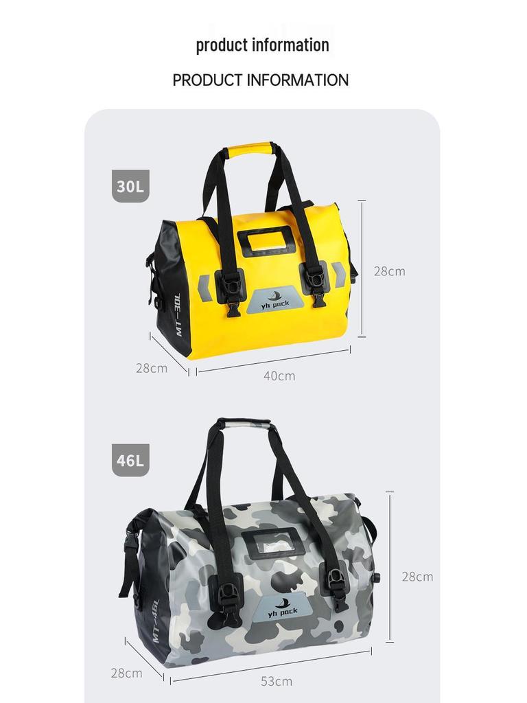 Waterproof PVC Cycling Handbag: Large Capacity Motorcycle Tail Bag