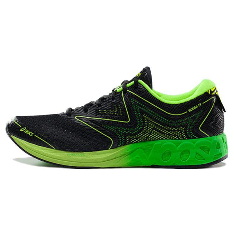Asics Noosa FF Low Top Running Shoes Men Sneakers Black Green T722N-9085