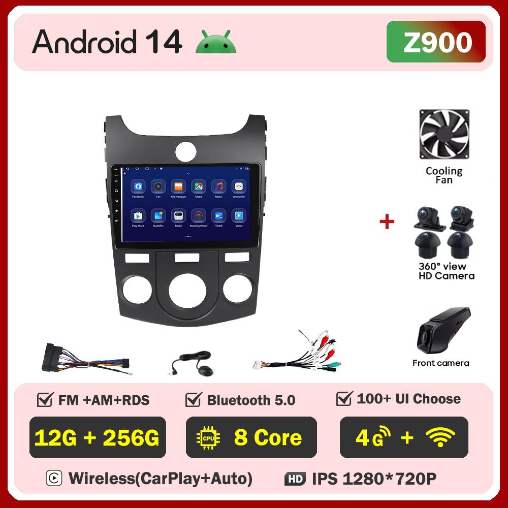 For KIA Forte Cerato 2 Porte Koup 2008-2014  Carplay Auto Screen Wireless Android Auto Car Intelligent Systems AutoMotive 8 Core