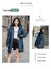 Women's Mid-Length Cotton Coat, 2024 Winter Loose Korean Style Jacket with Thick Velvet Lining and Detachable Parka