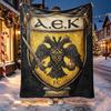 AEK Athens FC Pattern Blanket for Home Decoration, Bed, Sofa, Car Travel, Camping, Suitable for All Seasons, Birthday Christmas Gift