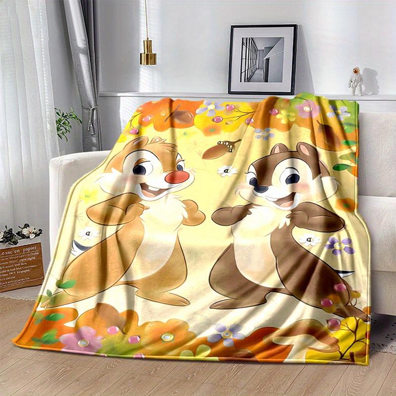 1pc, Cute Chip and Dale Autumn Theme Blanket, Seasonal Decorative Throw for Home, Soft Flannel Throw Blanket, Versatile & Cozy for Bedroom, Living Roo