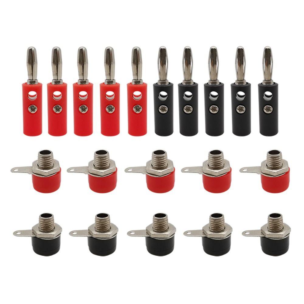 

Male and Female 4mm Banana Connector Panel Mount 4mm Banana Socket 4mm Banana Jack for Panel Mount чорний