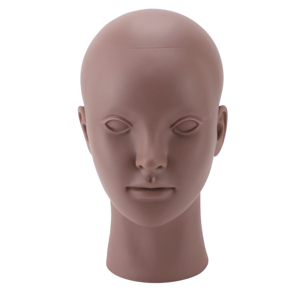 Female Bald Head Mannequin PVC Soft Rubber Human Skin Texture Makeup Practice Mannequin Head for Wig Hat Scarf Display