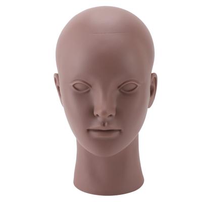 Female Bald Head Mannequin PVC Soft Rubber Human Skin Texture Makeup Practice Mannequin Head for