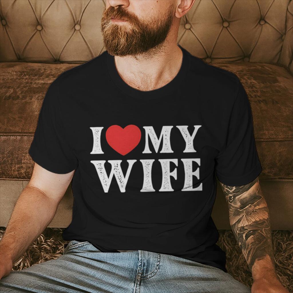 I Love My WifeI Love Hubby Print Couple T Shirt Men Women Valentines Day Gifts Tshirts Fun Short Sleeve LoversMatching Tshirt
