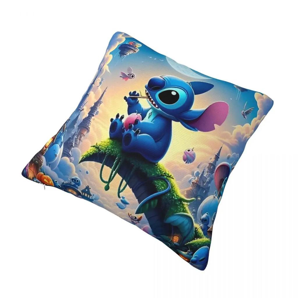 Cute Stitch Fantasy Scene Pillowcase Printed Fabric Cushion Cover Cartoon Throw Pillow Case Cover Home Square 40*40cm