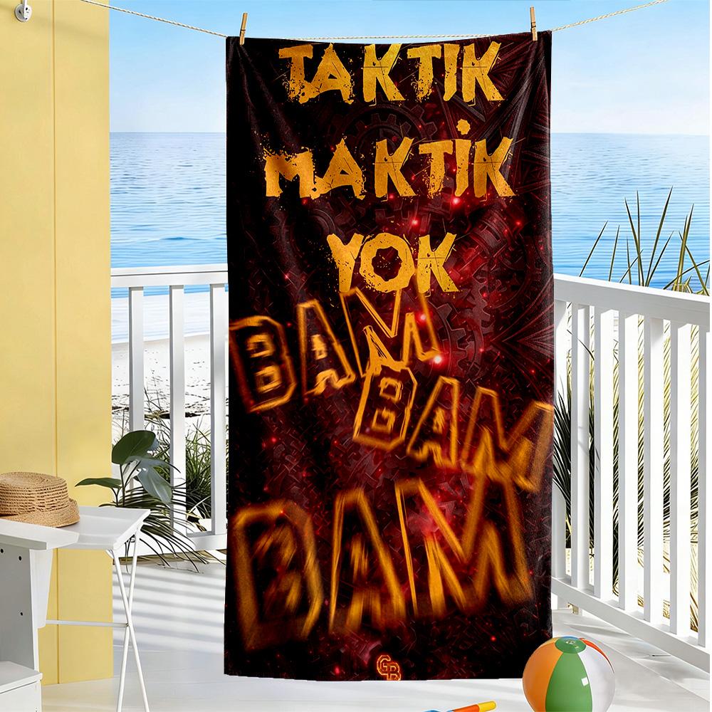 Galatasaray Beach Towel Super Soft Microfiber Quickdry Fabric Comfortable Lightweight