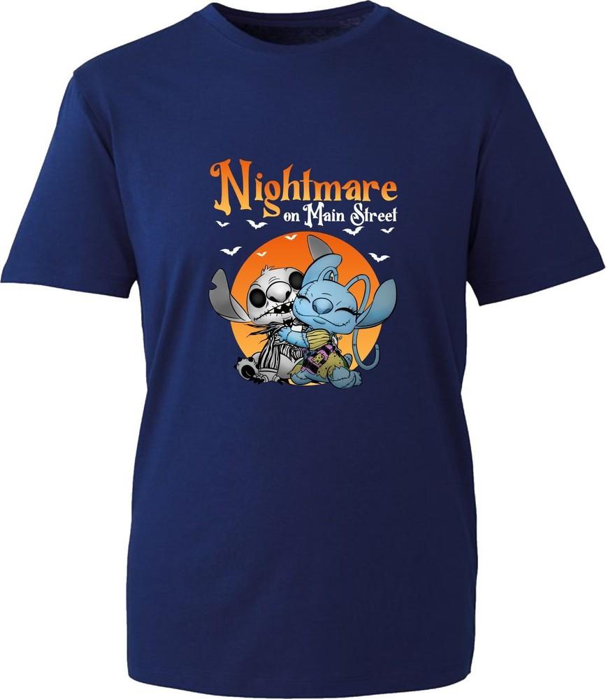 Nightmare On Main Screen Happy Halloween Lilo Stitch T Shirt Cartoon Lover Top S