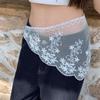 White Lace Triangle Belt Elegant Belted Overlap Scarf Niche Korean Lace Apron  Party