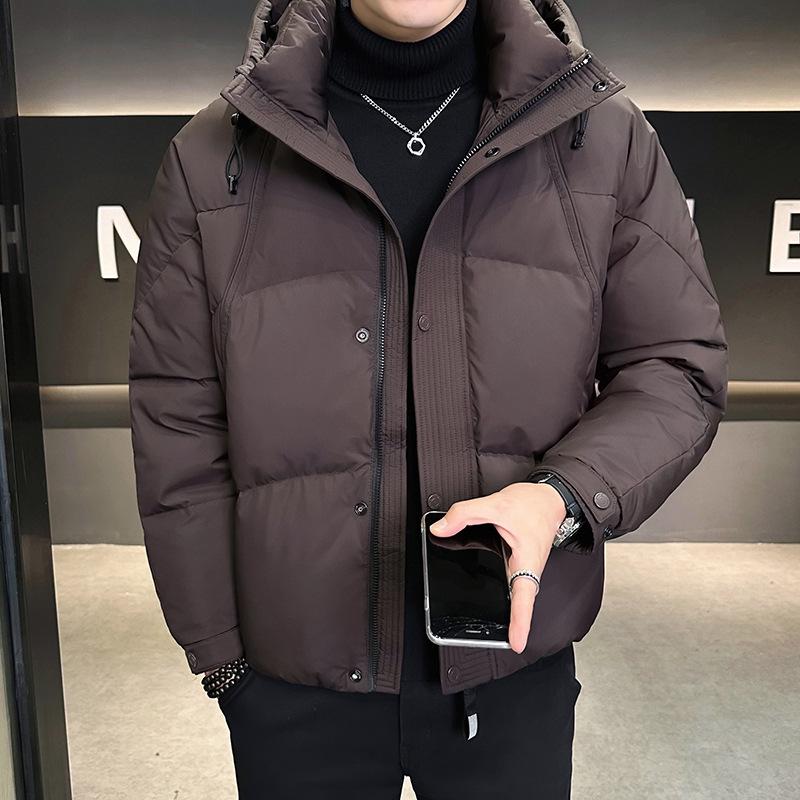 Men's Trendy Hooded Down Jacket: Warm, Casual Winter Outerwear