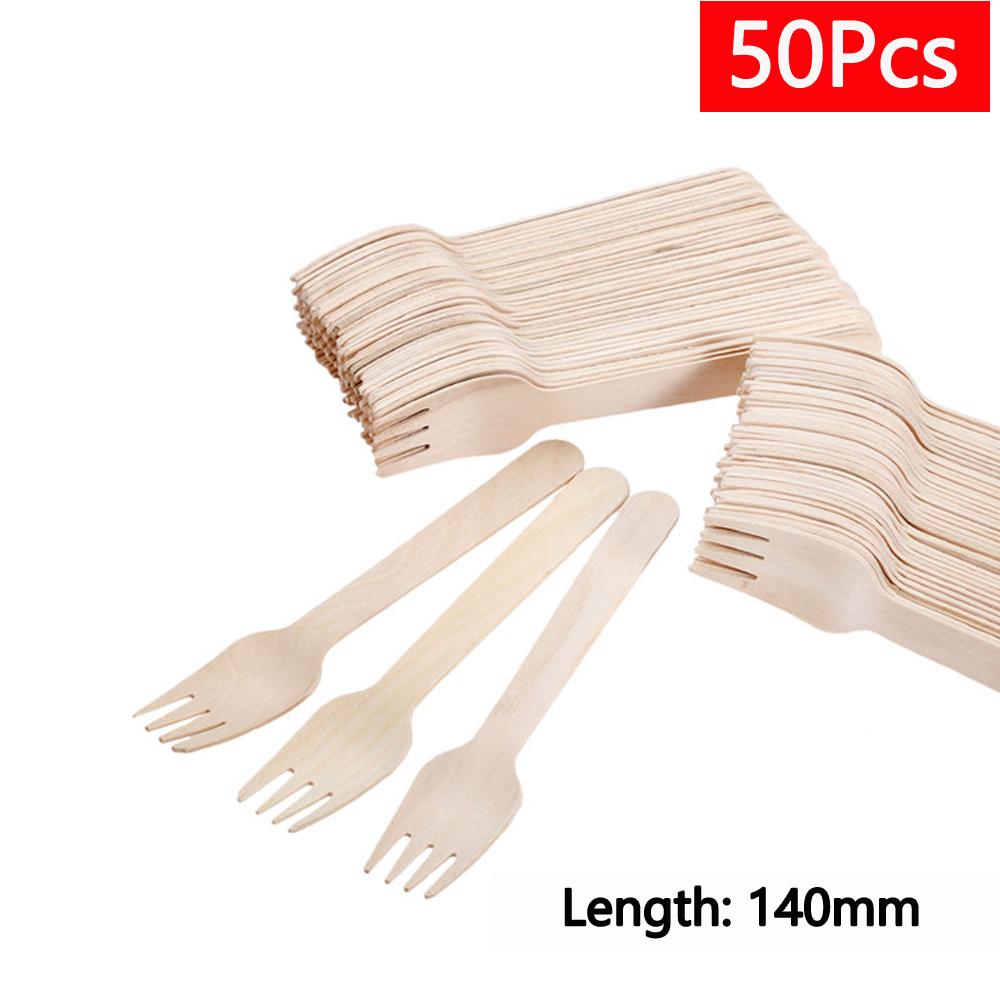 10/150/500 szt. Jednorazowe drewniane sztućce widelce/łyżki/noże nóż artykuły imprezowe przybory kuchenne deser zastawa stołowa opakowanie 16 cm