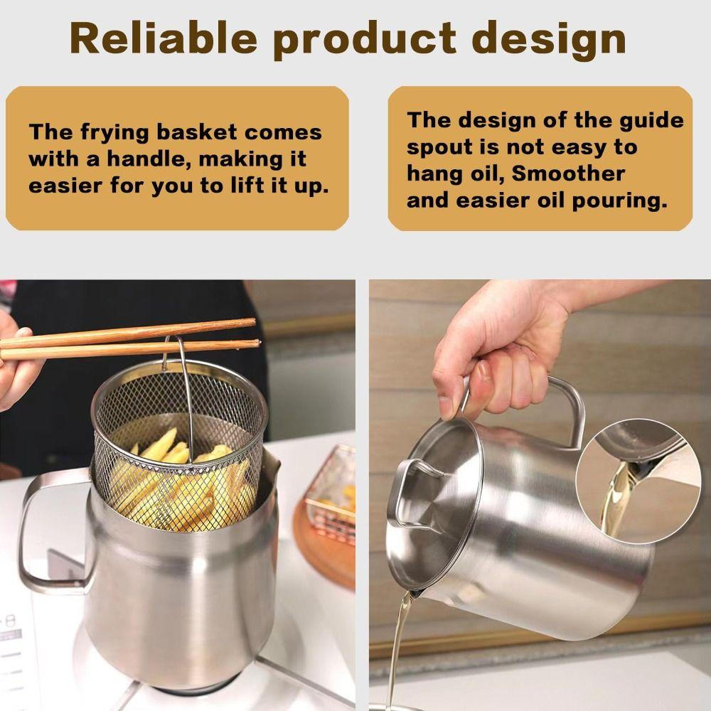 Pojemnik do przechowywania Garnek na olej z filtrem Zbiornik na olej o dużej pojemności 1,5 l/2,0 l Garnek z sitkiem Kuchnia
