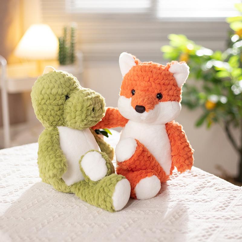 Cute Rabbit Dinosaur Fox Dog Forest Animal Family Plush Toys Cute Soft Dolls Send Male and Female Birthday Gifts