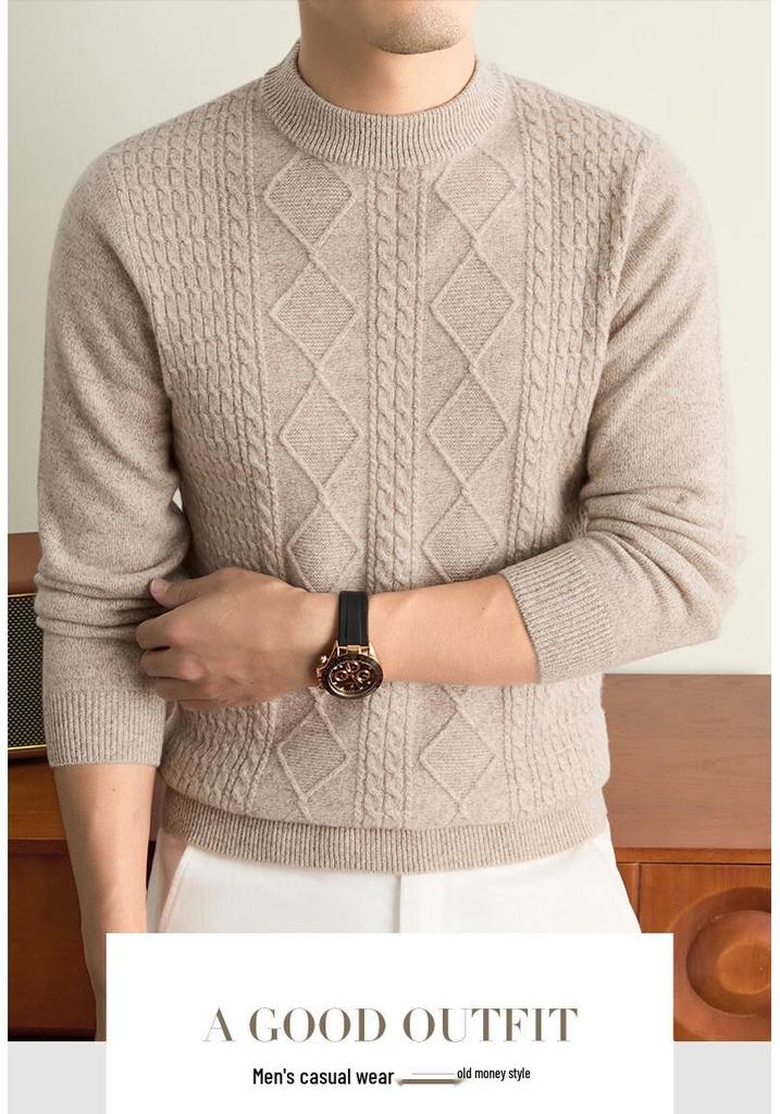 FIRS Men's Cashmere-Blend Wool Knit Sweater