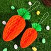 5pcs Vivid Paper Honeycomb Hanging Lantern Handmade Carrot Honeycomb Ornament  Holiday