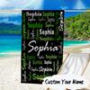 Personalisierter Name Dein Name Kunst Design Mikrofaser Strandtuch Super Weich & Saugfähig für Bad, Strand, Reisen Badezeit Zubehör, Fan Geschenke