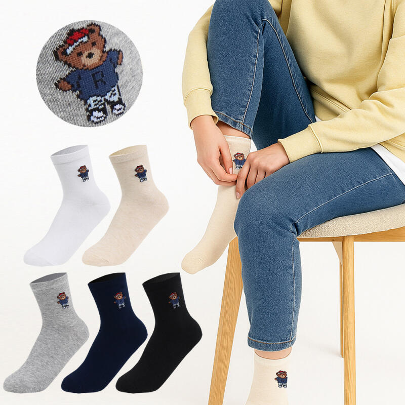 RENOMA Women s Casual Character Socks 5-Pair Set mix