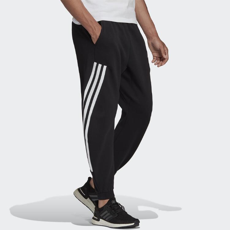 Adidas Logo Casual Stretch Sports Pants Men Bottoms Black H46555