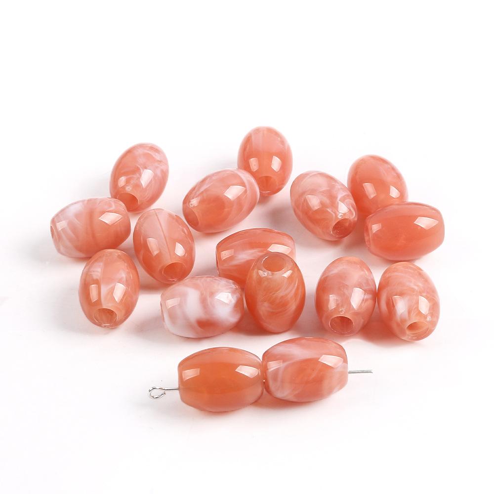 Perles Seau Ovales Acryliques Bicolores Perles Gros Trou Coussin de Siège Auto Bracelet Perlé Collier Accessoires de Bijouterie DIY